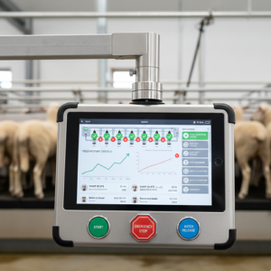 کنترل پنل، میلکومتر و جک شیردوش گوسفند